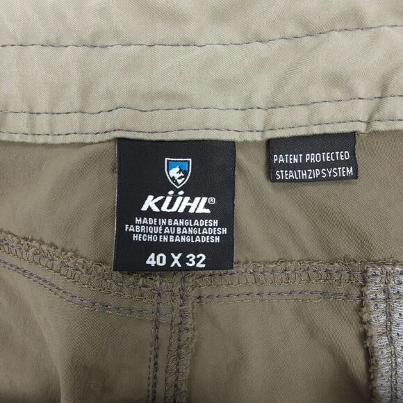 KUHL Renegade Cargo Convertible Hiking Utility Pant Mens 40x32 Khaki Gorpcore - Picture 2 of 12